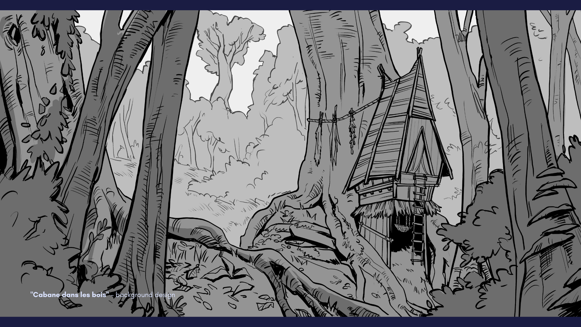 Gabrielle DO DUY - Visual development - Wooden Cabin lost in the deep Forest
